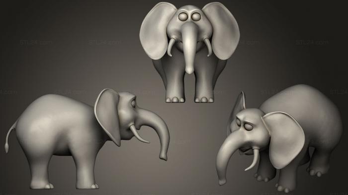Игрушки (Мультяшный Слон, TOYS_0462) 3D модель для ЧПУ станка
